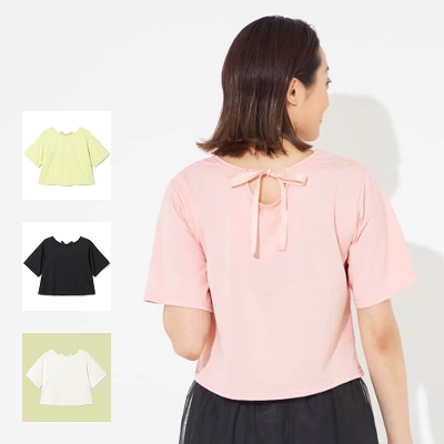 【チャコット】バックリボンショートTシャツ