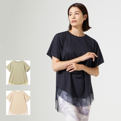 【チャコット】チュールコンビロングＴシャツ