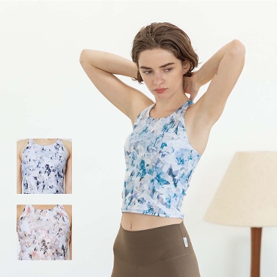 MORE SALE50%OFF【ジュリエ】フォグフラワープリントショートトップス/パット付き