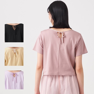 【チャコット】バックリボンクロップドTシャツ