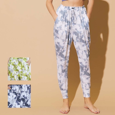 MORE SALE40%OFF【ジュリエ】ribbon flowerプリント*ギャザーパンツ
