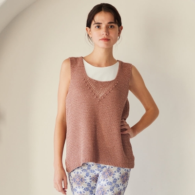 【リナラメール】SALE*30%OFF/ニットタンク／レッド