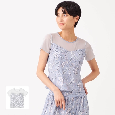 【チャコット】ペイズリープリントトップ