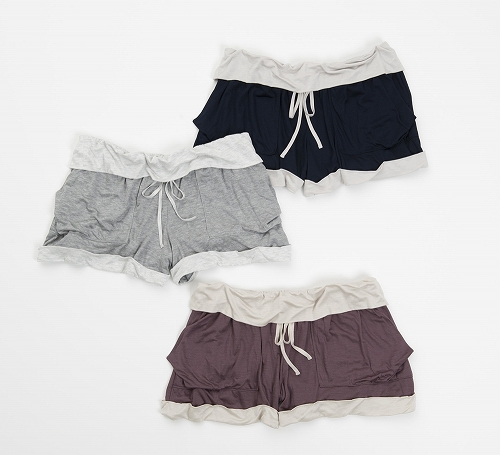 draped silky shorts