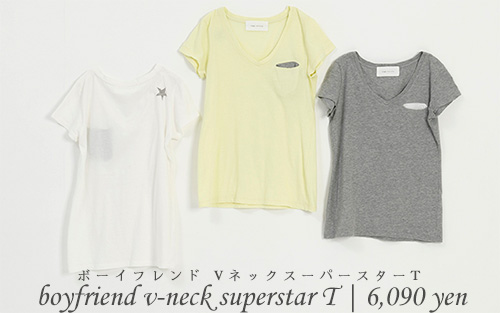 boyfriend v-neck superstar T