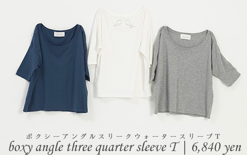 boxy angle three quarter sleeve T